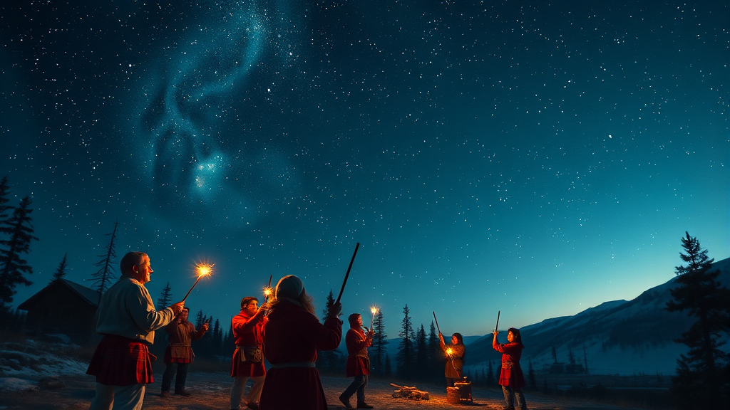 윷판의 상징적 의미 (realistic 스타일)