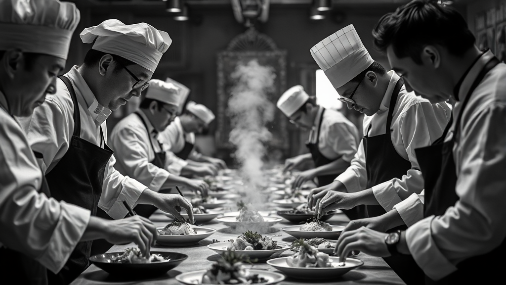 흑백요리사 계급전쟁 시즌2 총정리: 출연진, 규칙, 결과, 논란 완벽 분석 4 시즌2 심사위원 및 제작진 (realistic 스타일)