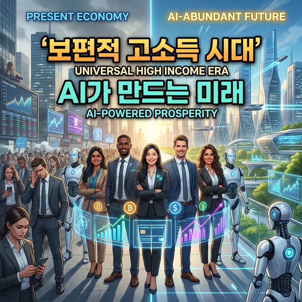 일론 머스크의 '보편적 고소득' 시대를 주제로 한 썸네일