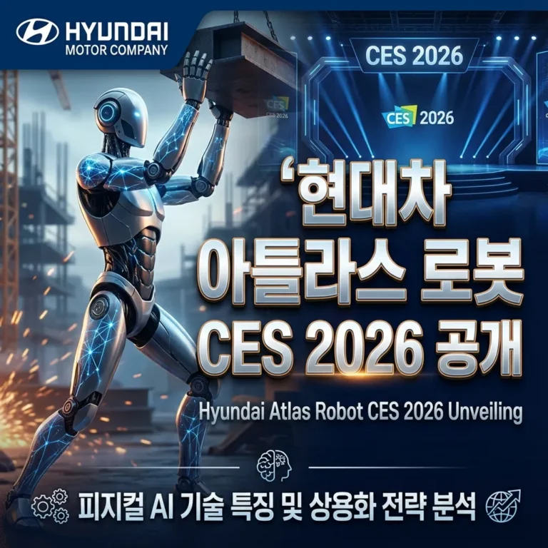 현대차 아틀라스 로봇 CES 2026 공개: 피지컬 AI 기술 특징 및 상용화 전략 분석 썸네일