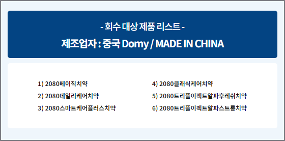 2080 치약 환불 총정리: 대상 제품 확인부터 신청 절차, 주의사항까지! 6 2080치야 회수 대상 품목