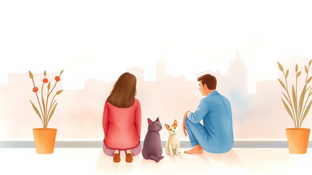 트렌드 코리아 2026 핵심 키워드: AI, 소비, 가족 형태 변화 완벽 분석 8 1.5가구: 혼자+함께 하는 새로운 가족 형태 (watercolor 스타일)