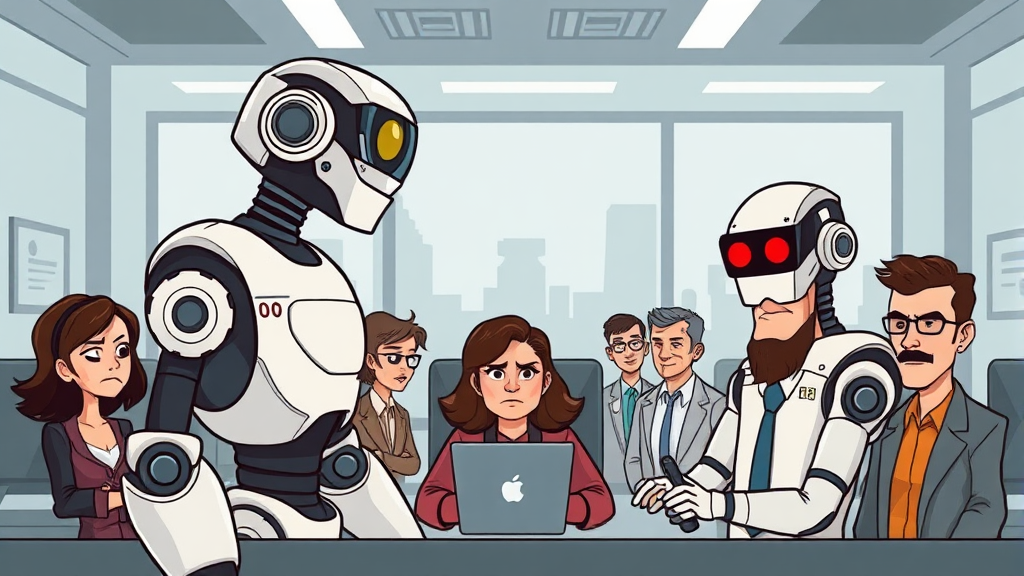 AI 시대, 사무직 위기 현실인가? (cartoon 스타일)