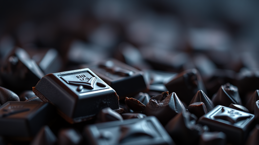 다크 초콜릿의 핵심 성분과 놀라운 효능 (realistic 스타일)