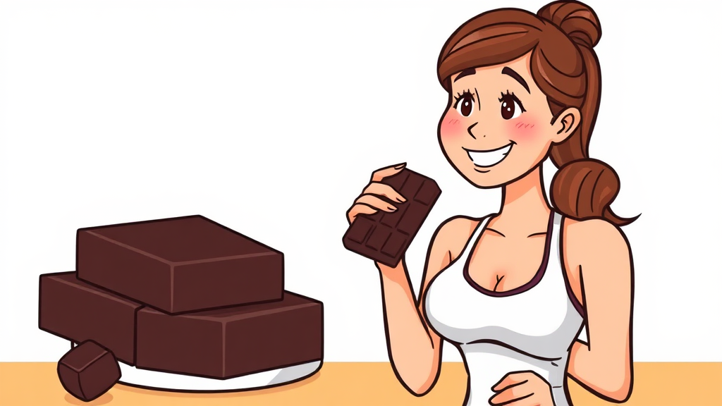 다이어트 중 다크 초콜릿, 얼마나 먹어도 괜찮을까? (cartoon 스타일)