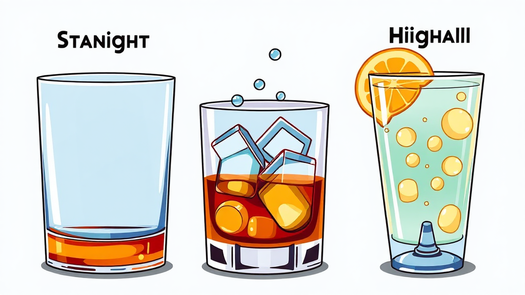 위스키 맛있게 즐기는 방법 (cartoon 스타일)