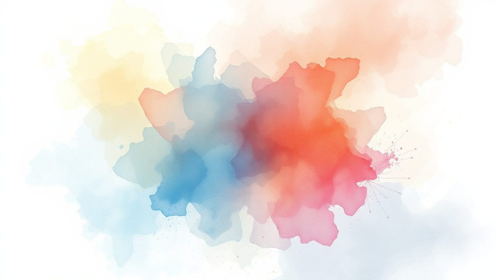 데이터를 이해하는 힘: 머신러닝과 자연어 처리 (watercolor 스타일)