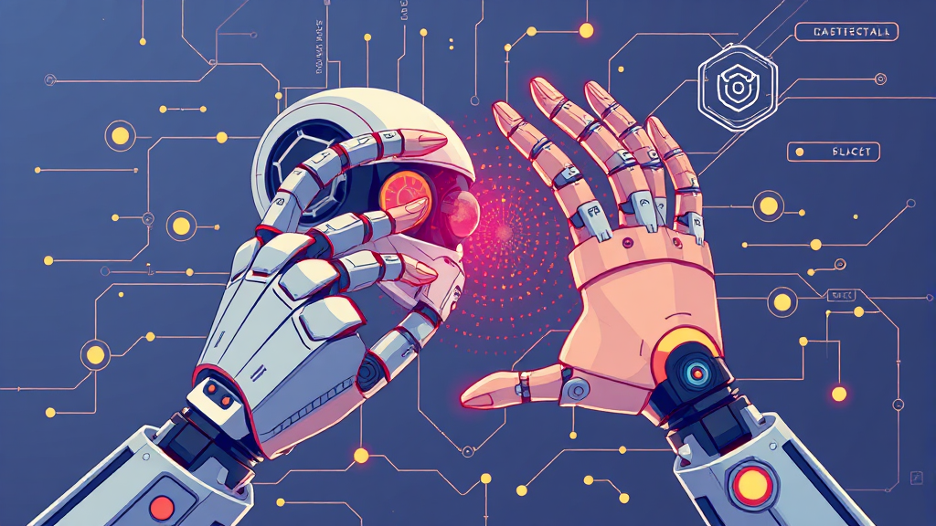 AI의 눈과 손: 컴퓨터 비전과 로봇 기술 (illustration 스타일)