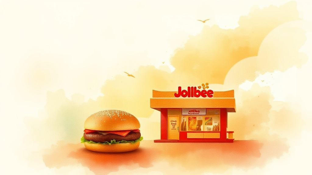 졸리비의 글로벌 확장 전략: K-푸드 브랜드 인수 배경 (watercolor 스타일)