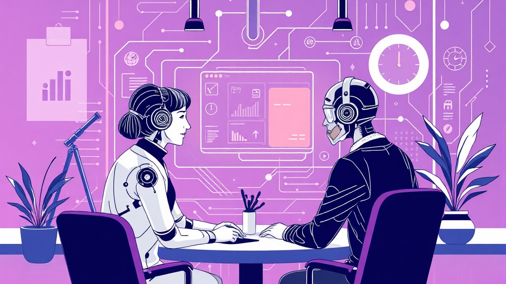 AI와 비대면 면접, 채용 시장의 새로운 표준 (illustration 스타일)