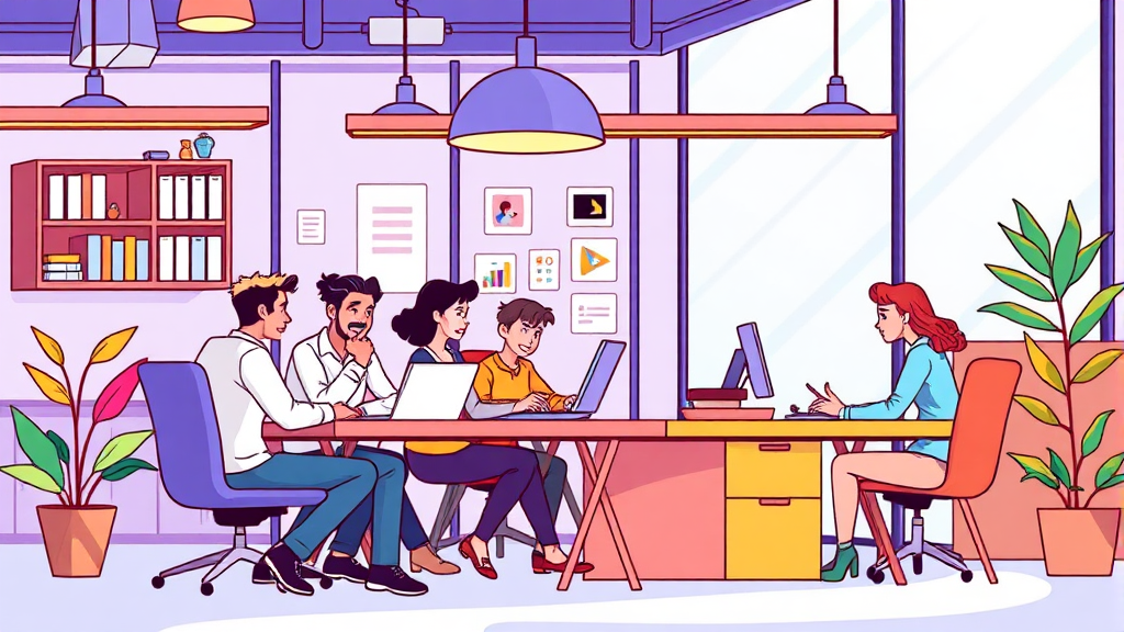 유연한 근무 환경: 미래 직장의 새로운 기준 (cartoon 스타일)