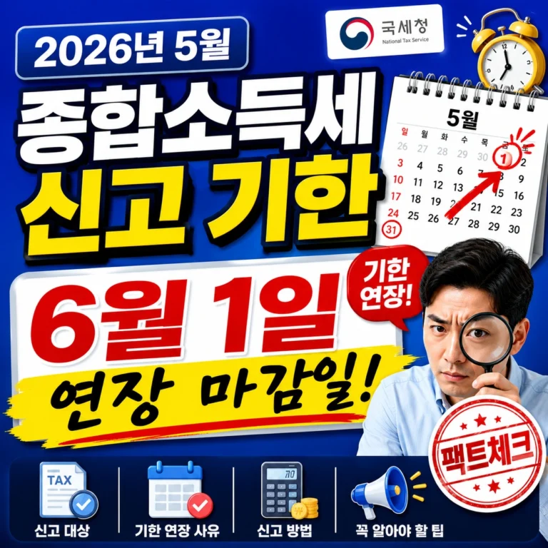 5월 종합소득세 신고 기한 6월 1일 연장 섬네일