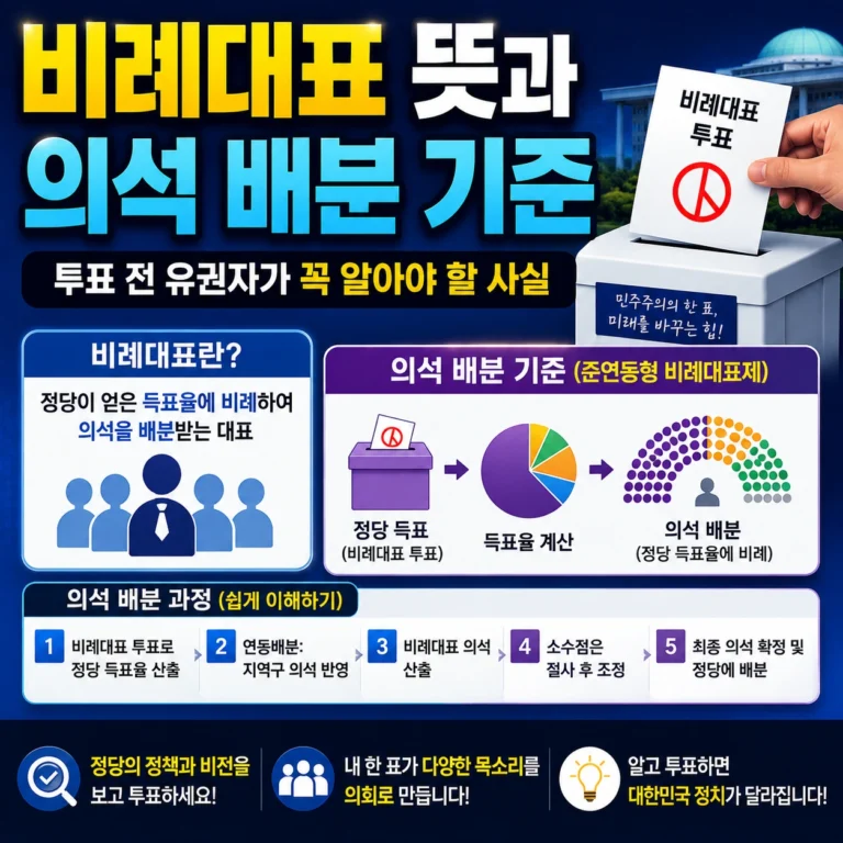 비례대표 뜻과 의석 배분 기준 섬네일