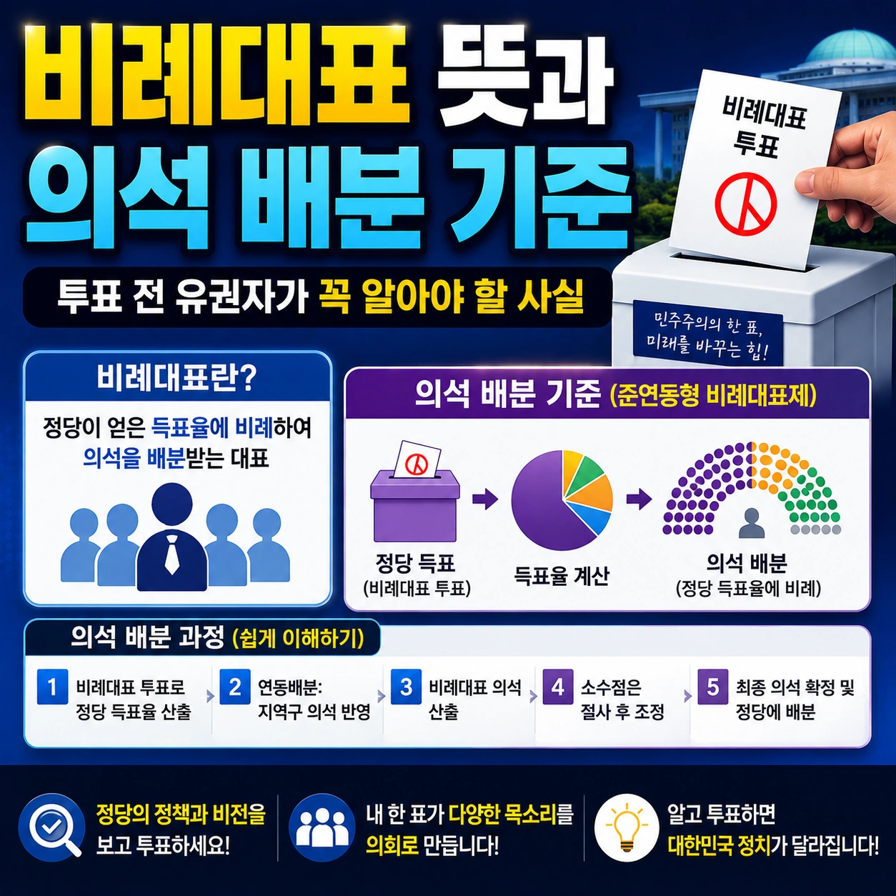 비례대표 뜻과 의석 배분 기준 섬네일
