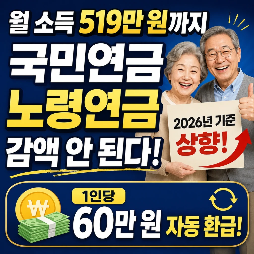 월 소득 519만 원까지 국민연금 노령연금 감액 안 된다! 섬네일