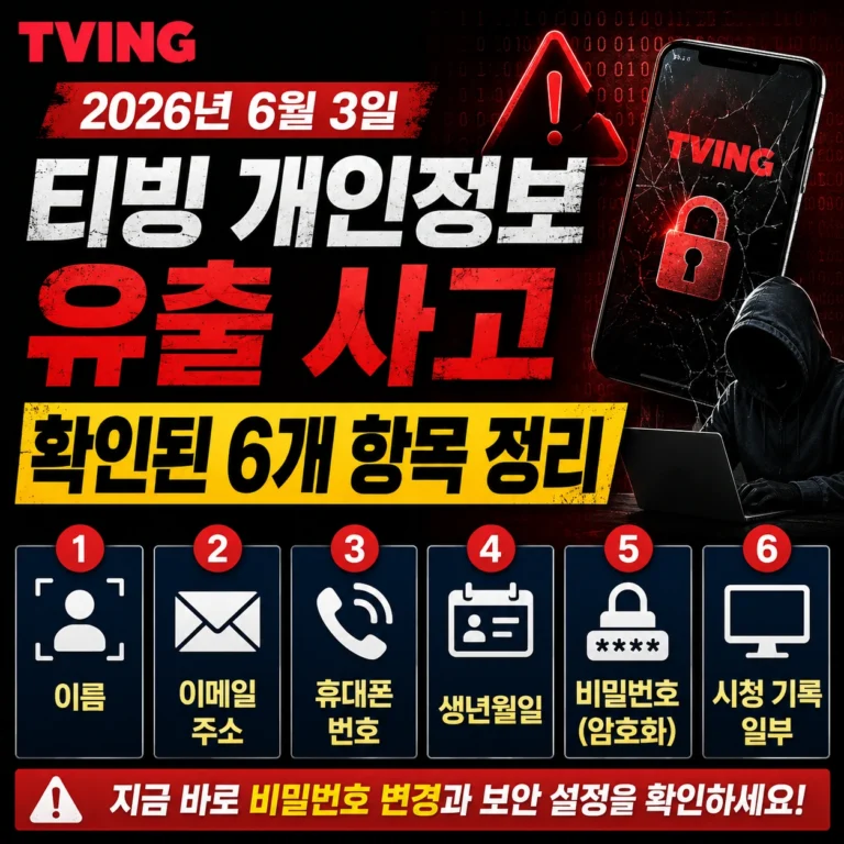 티빙 개인정보 유출 사고 섬네일