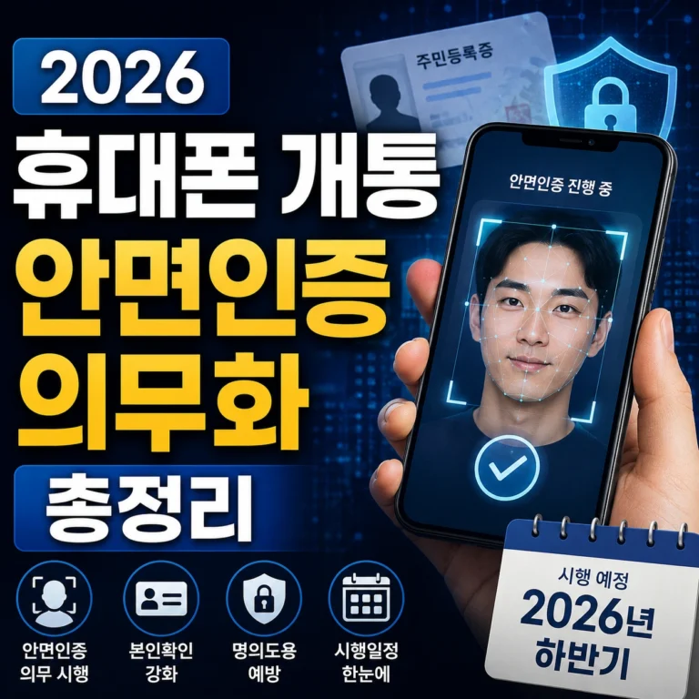 2026 휴대폰 개통 안면인증 의무화 섬네일