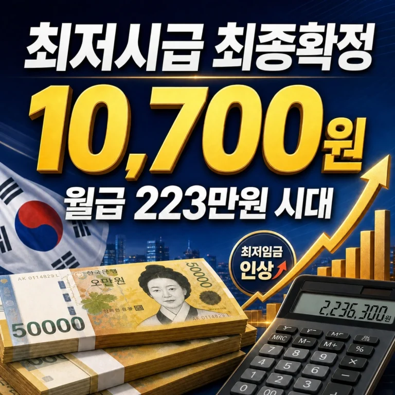 2027년 최저시급 1만 700원 최종 확정