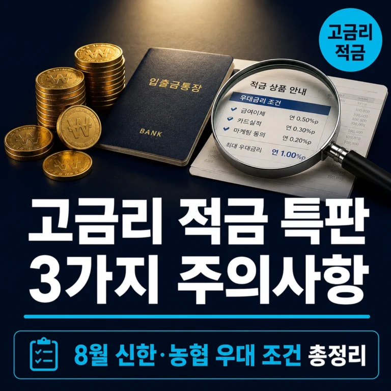 고금리 적금 특판 3가지 주의사항