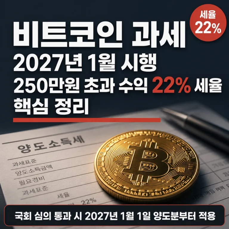비트코인 과세 2027년 1월 시행